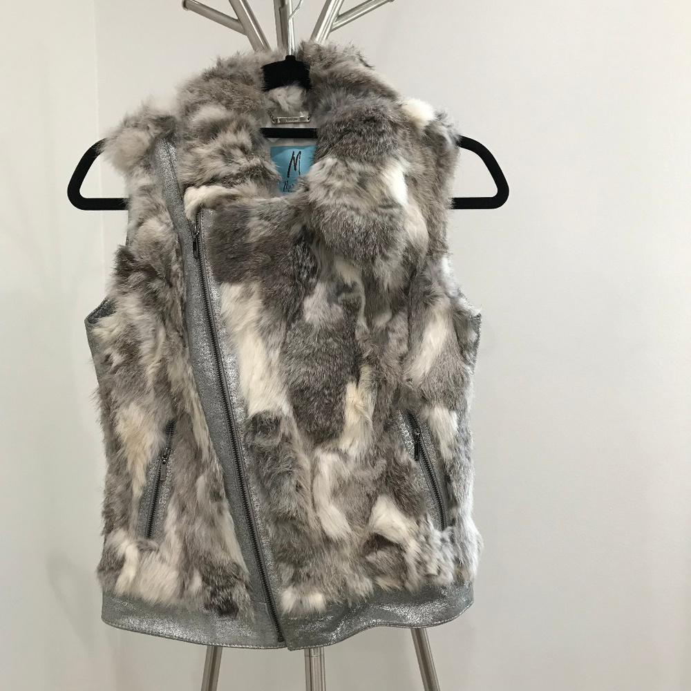 Marciano fur leather vest